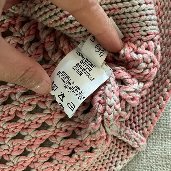 Fabiana Filippi Pink coral beige cable knit cardigan S M - Picture 5 of 11